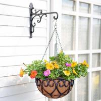 ราคา กระถางต้นไม้แขวน กระถางต้นไม้ สำหรับตกแต่งสวน พร้อมสาย โซ่และจานรอง 8/10/12นิ้ว lflower stand ทรงกะลามะพร้าว (29323263137)