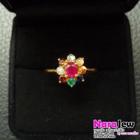 ราคา แหวนทับทิมพม่า ล้อมพลอยนพเก้า พลอยแท้ตามตำรา ใส่เสริมสิริมงคล ทองแท้ เพชรแท้ (16790612258)