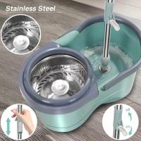 ราคา Spin mop With Spinner and Bucket Magic Tornado Mop Floor mop Floor Cleaning Flat Mop 360 wet and dry flat rotating mop (24375831351)