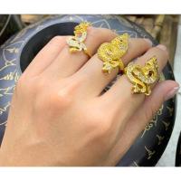 ราคา แหวนพญานาคพ่อปู่ศรีสุทโธงานชุบทองไมครอนติดพลอย (3616245543)