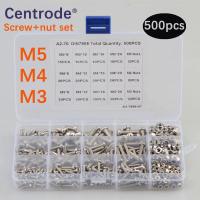 ราคา 304 stainless steel Screws Philips Pan Head Screws Set M3 M4 M5 With Bolt Nut Lock Flat Machine Screws Assortment Kit 50 (26717713665)