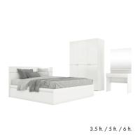 ราคา INDEX LIVING MALL ชุดห้องนอน รุ่นบลัง พื้นเตียง 2 ลิ้นชัก (เตียง, ตู้เสื้อผ้า 3 บาน, โต๊ะเครื่องแป้ง) (9778332958)