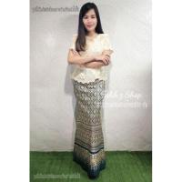 ราคา กระโปรงผ้าสกินนี่ ทรงหางปลา พิมพ์ลายไทย (2066125692)