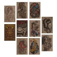 ราคา ภาพโปสเตอร์ไม้ ป้ายไม้ ลายสัก ลายญี่ปุ่น (2303699415)