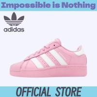 ราคา รองเท้าผ้าใบหุ้มข้อต่ำ adidas Originals SUPERSTAR XLG สีขาวและชมพู ผลิตจากหนัง สวมใส่สบาย (42712350523)