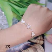 ราคา สร้อยข้อมือแบบรูดฟรีไซส์,สร้อยข้อมือชุบทองคำขาว,สร้อยข้อมือฝังเพชร,XB00090 (19604931858)