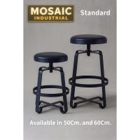 ราคา Mosaic Industrial เก้าอี้บาร์เหล็กเบาะหนัง ทรงสูง สไตล์ Industrial Loft รุ่น SM003-FB4 (43013608515)