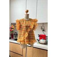 ราคา เสื้อสตรี ผ้าตาข่ายสีส้ม แฟชั่นเสื้อผ้า เสื้อแขนระบายเก๋ๆ fashion Vanezza เสื้อสวย (26588486991)