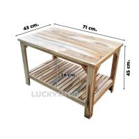 ราคา โต๊ะวางของ โต๊ะกลาง ชั้นวางของไม้สัก ชั้นวางทีวี (โต๊ะกลางหน้าตรง) (18388906780)