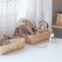 ราคา [มีสายหนัง] Woven basket with leather handle : ตะกร้าไม้สาน ตะกร้าหวาย ตะกร้าสานทรงเหลี่ยม ถาดหวายสไตล์ญี่ปุ่น (23241339353)