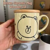 ราคา พร้อมส่ง Line Friends HK COVER MUG Wooden Lid แก้วมัคเซรามิกฝาไม้ (24027264580)