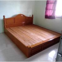 ราคา เตียงเต้าทึบไม้สักทองแท้100% 3.5 5-6ฟุต สีสักทองเงา ❤️ (21041428337)