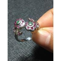 ราคา แหวนพลอยแท้เรือนเงิน สีเขียวเพริดอต ฟ้าบลูโทบาส ทับทิมสีแดง (5576740762)