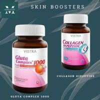 ราคา (เซต บูสต์ผิว) Vistra Gluta Complex 1000 Plus Red Orange+ Vistra Collagen Dipeptide Plus Vitamin C (24079501710)