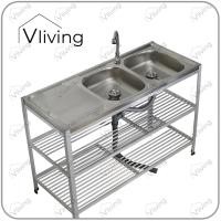 ราคา Vlving ซิ้งค์ล้างจาน อ่างล้างจาน สแตนเลส 2หลุม 3ชั้น (4879001477)