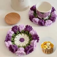 ราคา สร้างสรรค์โครเชต์ดอกไม้ที่มีสีสันรถไฟเหาะรอบดอกไม้ที่วางแก้วตกแต่งโต๊ะของขวัญเพื่อน (42557396245)