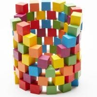 ราคา บล็อคไม้ลูกบาศก์ บล๊อกไม้ 6สี ขนาด2.5cm 100ชิ้น บล็อกตัวต่อไม้ cube block สอบสาธิต (1240237530)