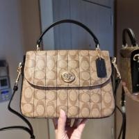 Coach C5645 Marlie Top Handle Satchel In Signature Canvas With Quilting กระเป๋าสะพายข้าง