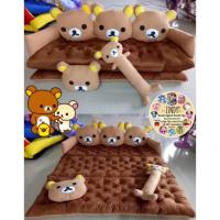 ราคา ที่นอนโซฟาหัวตุ้กตาลายหมีคุมะ ผ้านาโน2in1 พับเป็นโซฟากางออกเป็นเตียง แถมหมอน1 หมอนข้าง1 (1463378654)