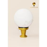 ราคา LUMIGLASS โคมไฟหัวเสา ขาทอง โคมแก้วหัวเสา ขาอลูมิเนียมสีทอง โป๊ะแก้วหัวเสา (29738088393)