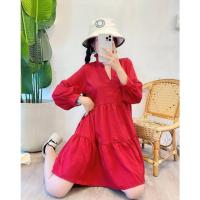 ราคา PE058 TARA Dress ชุดเดรสแขนยาว สไตล์คุณแอน คอเต่าแต่งระบาย ชุดแต่งระบายเป็นชั้นๆ เนื้อผ้าไหมอิตาลี ผ้าเบาพริ้ว ใส่สบาย (3360998162)