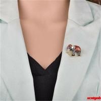 ราคา วินเทจ พลอยเทียม ช้างสัตว์รูปร่างเข็มกลัด เข็มหมุด เคลือบตราเครื่องประดับ (28689738176)