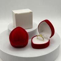 ราคา กล่องใส่เครื่องประดับ Love, กล่องแหวนรูปหัวใจ, บรรจุภัณฑ์กำมะหยี่หัวใจพีชสีแดง, กล่อง flocking, กล่ (27918065288)
