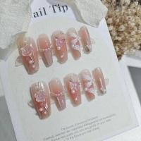ราคา Golden Rose Press On Nails, 10 ชิ้น Medium Stiletto & Butterfly Ribbon - ขนาดสไตล์ฝรั่งเศส Fit (40608981510)