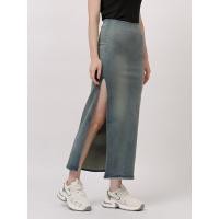 ราคา Luunashop กระโปรงยีนส์ผู้หญิง Bershkka กระโปรงยีนส์ผ่าข้าง (24396594177)