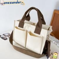 ราคา กระเป๋าผ้าแคนวาสขนาดใหญ่สีขาว มีซิปและหลายช่องเก็บของ ออกแบบสำหรับผู้หญิง (40611983196)