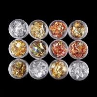 ราคา ส่งไวจากไทย❤️สต็อคพร้อม❤สติ๊กเกอร์ฟอยล์โลหะ 3 D สำหรับตกแต่งเล็บ 12 ชิ้น (4649406168)