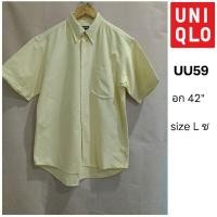 ราคา UU59 เสื้อเชิ้ตแขนสั้นผู้ชาย Uniqlo size L อก 42" (25317087991)