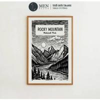 ราคา ภาพวาดติดผนัง Woodcut Colorado Travel Print Retro Rocky Mountain พิมพ์ขออัพออน มาพร้อมเล็บแขวนรูปภาพ (28427695676)