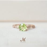 ราคา Meena Gems แหวนพลอยพอริดอทแท้ พลอยดิบสีธรรมชาติ ตัวเรือนเงินแท้925ชุบทอง แหวนพลอยเสริมดวง พลอยประจำวันพุธ (20629013033)