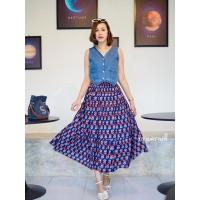 ราคา กระโปรงระบาย 3 ชั้น (ผ้าฝ้ายอินเดีย) (26552053999)