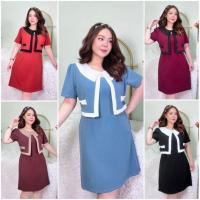 ราคา (พร้อมส่ง) เดรสสาวอวบ ผ้าไม่ต้องรีด อก40-44นิ้ว/เอว34-44นิ้ว/สะโพกก่อนยืด46นิ้ว/ ชุดคนอ้วน เสื้อผ้าไซส์ใหญ่ (26460529757)