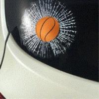 ราคา 3D Car สติ๊กเกอร์แต่งรถยนต์ สามมิติลายกระจกแตก ลูกบาส (75498813)