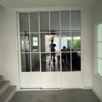 ราคา (ถูกที่สุด)YTประตูบานเลื่อนซ้อน3บานสไตล์มินิมอล กระจกใส (22372260686)