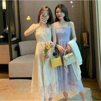ราคา เดรสยาว maxi dress เดรสสายเดี่ยว เดรสลูกไม้ งานป้าย (3568697393)
