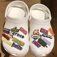 ราคา crocs jibbitz แท้ บักเกิลติดรองเท้า CROCS ลายตัวอักษร สําหรับตกแต่งรองเท้า (25970699402)