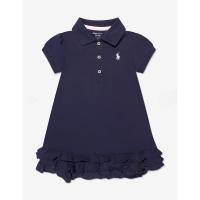 ราคา Polo ralph lauren เดรสลูกสาวสีกรมปักม้าสีชมพูอ่อนน่ารักสุดสุด *3/6/9m (29606719957)