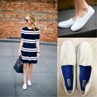 ราคา ส่งต่อ‼️ รองเท้า keds slipon มือสอง สีขาว ไซส์ 40 ยาว 26 ซม. ของแท้ 100% (24153799643)