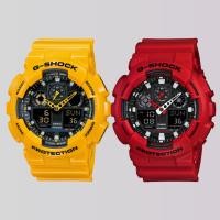 ราคา CASIO G-SHOCK นาฬิกาข้อมือ รุ่น GA-100A-9ADR(เหลือง) / GA-100B-4ADR(แดง) (25703769964)
