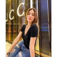 ราคา เสื้อยืด คอถ่วง แขนสั้น เนื้อผ้าเรยอน DOUBLE U STORE (12271099040)