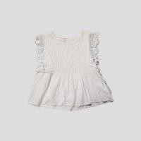 ราคา เสื้อลูกไม้ลายฉลุแขนกุดสีขาว (8990326236)