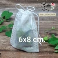 ราคา ถุงกรองชามีเชือก6x8 ซองชาเยื่อกระดาษ ถุงชา แบบเชือก 20ใบ / 60ใบ / 80ใบ /100.ใบ (9112345723)