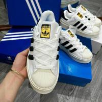 ราคา Adidas superstar Bonega Cloud White รองเท้าผ้าใบสีขาวพร้อมนิ้วเท้าเชลล์สีดำและสีขาวรองเท้าหุ้มส้นเบ (25355335439)