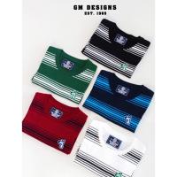 ราคา เสื้อยืดคอกลม GM Designs แขนสั้น ผู้หญิง เข้ารูป ผ้าคอตตอน งานปักอกซ้าย หัวน้องหมา ลายริ้ว GM2922/3 (25295614950)