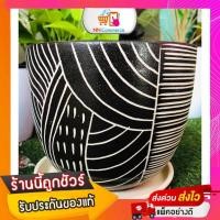 ราคา กระถางดินเผาลวดลายสวยงาม กระถางดินเผาปั้นมือ ดินเผาแข็งแรง มีจานรอง (25510384064)