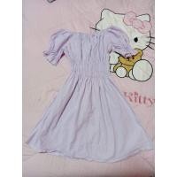 ราคา เดรสม่วง สม็อคตรงเอวแขนตุ๊กตา (6648439830)